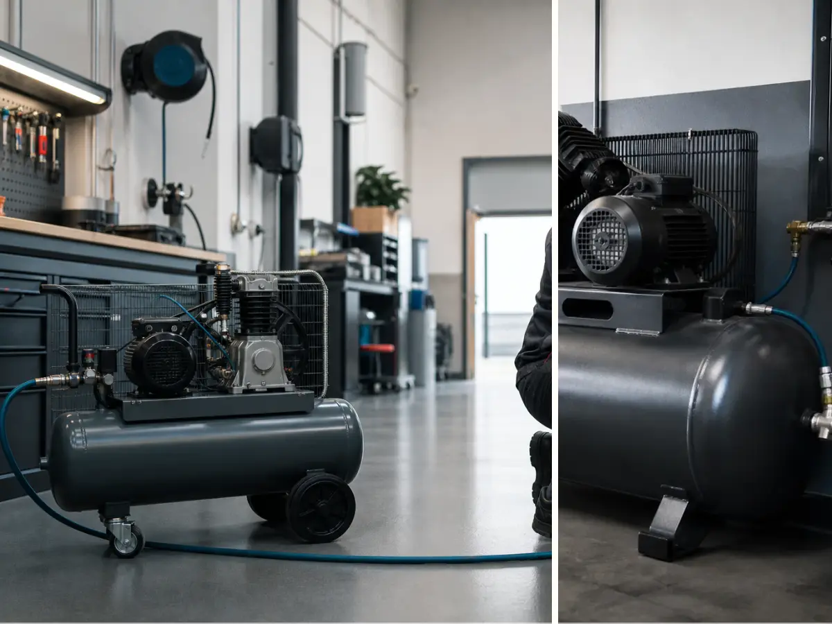 Technische Planung für Werkstattkompressor 400 V